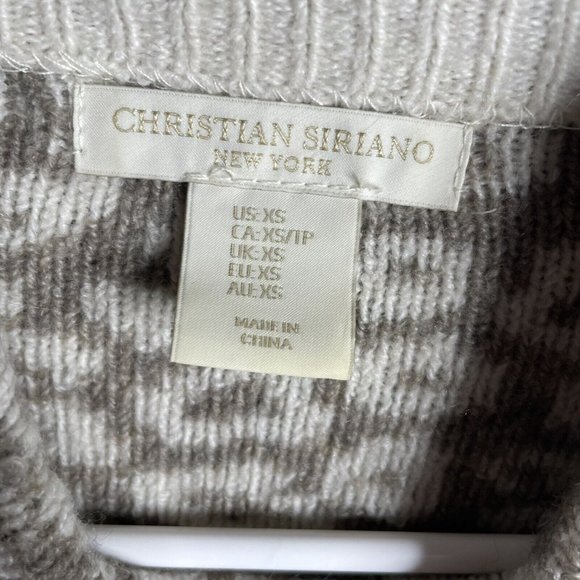 Christian Siriano Mock Turtleneck Sweater XS wool blend leopard print pullover - Picture 3 of 6